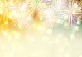New year fireworks background and have copy space. Royalty Free Stock Photo