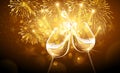 New Year fireworks and champagne Royalty Free Stock Photo