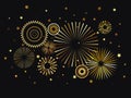 New year fireworks decoration. Festive background. Vector template design