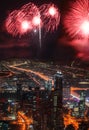 New Year fireworks display in Dubai, UAE Royalty Free Stock Photo