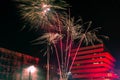 New Year Fireworks, Warsaw, Poland Royalty Free Stock Photo