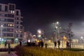 New Year Fireworks, Warsaw, Poland Royalty Free Stock Photo