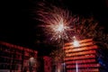 New Year Fireworks, Warsaw, Poland Royalty Free Stock Photo