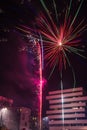 New Year Fireworks, Warsaw, Poland Royalty Free Stock Photo