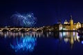 New year Fireworks in Prague, Czech Republick Royalty Free Stock Photo