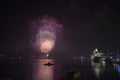 New year fireworks in stockholm harbor sweden Royalty Free Stock Photo