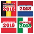 New Year 2018 flags set two