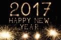 New year font sparkler numbers on black background Royalty Free Stock Photo