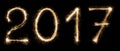 New year font sparkler numbers on black background Royalty Free Stock Photo