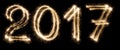 New year font sparkler numbers on black background Royalty Free Stock Photo