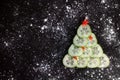 New Year food. Christmas. Christmas edible tree
