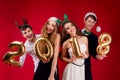 New Year 2018 friend`s party Royalty Free Stock Photo