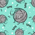 New year 2015 funny sheeps seamless pattern Royalty Free Stock Photo