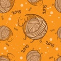 New year 2015 funny sheeps seamless pattern Royalty Free Stock Photo