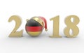 New year 2018 with germany flag 3d