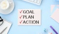 2022 New Year. Goal,plan, action text on notepad Royalty Free Stock Photo