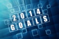 New year 2014 goals in blue glass blocks Royalty Free Stock Photo