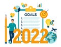 2022 New Year Goals Checklist. Future Goal And Plans. List For Upcoming New Year Making Yearly Planning For 2022. Business