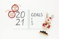 2021 New Year goals and plan with Christmas Royalty Free Stock Photo