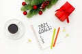 2021 New Year goals and plan with Christmas Royalty Free Stock Photo