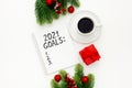 2021 New Year goals and plan with Christmas Royalty Free Stock Photo