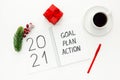 2021 New Year goals and plan with Christmas Royalty Free Stock Photo