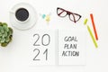 2021 New Year goals and plan with Christmas Royalty Free Stock Photo