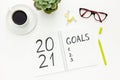 2021 New Year goals and plan with Christmas Royalty Free Stock Photo