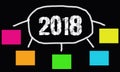 New year 2018 goals or resolutions - colorful sticky notes Royalty Free Stock Photo