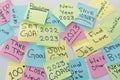 New year 2023 goals and resolutions written on a colorful sticky notes Royalty Free Stock Photo