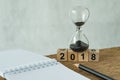 new year 2018 goals, target or checklist concept as number 2018 Royalty Free Stock Photo