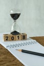 new year 2018 goals, target or checklist concept as number 2018 Royalty Free Stock Photo