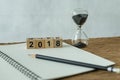 new year 2018 goals, target or checklist concept as number 2018 Royalty Free Stock Photo