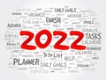 2022 New Year Goals word cloud, business concept background Royalty Free Stock Photo