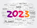 2023 New Year Goals word cloud, business concept background Royalty Free Stock Photo