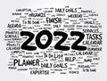 2022 New Year Goals word cloud, business concept background Royalty Free Stock Photo