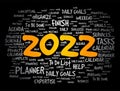 2022 New Year Goals word cloud, business concept background Royalty Free Stock Photo