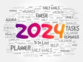 2024 New Year Goals word cloud, business concept background Royalty Free Stock Photo