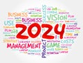 2024 New Year Goals word cloud, business concept background Royalty Free Stock Photo