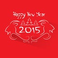 New year 2015 goat logo symbol flat icon Royalty Free Stock Photo