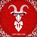 New year goat wear in business suit and glasses.