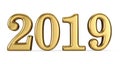 New year 2019 gold figures Royalty Free Stock Photo