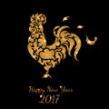 New year gold glitter rooster