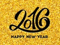 New Year 2016 gold glittering Royalty Free Stock Photo