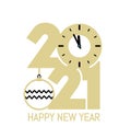 New Year gold 2021 number design