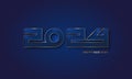 New year 2024 gold numbers. Decorative greeting card 2024 happy new year. Luxury Creative Christmas banner, on blue