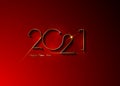 2021 New Year gold numbers logo business template. Christmas theme, vector illustration. Holiday design for red greeting card