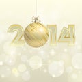 New year 2014 gold vector banner