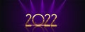 2022 new year golden banner with focus lights Royalty Free Stock Photo
