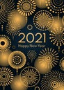 2021 New Year golden fireworks Royalty Free Stock Photo